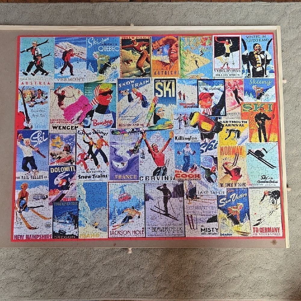 WHITE MOUNTAIN SKI POSTERS COLLAGE 1,000 PIECE PUZZLE